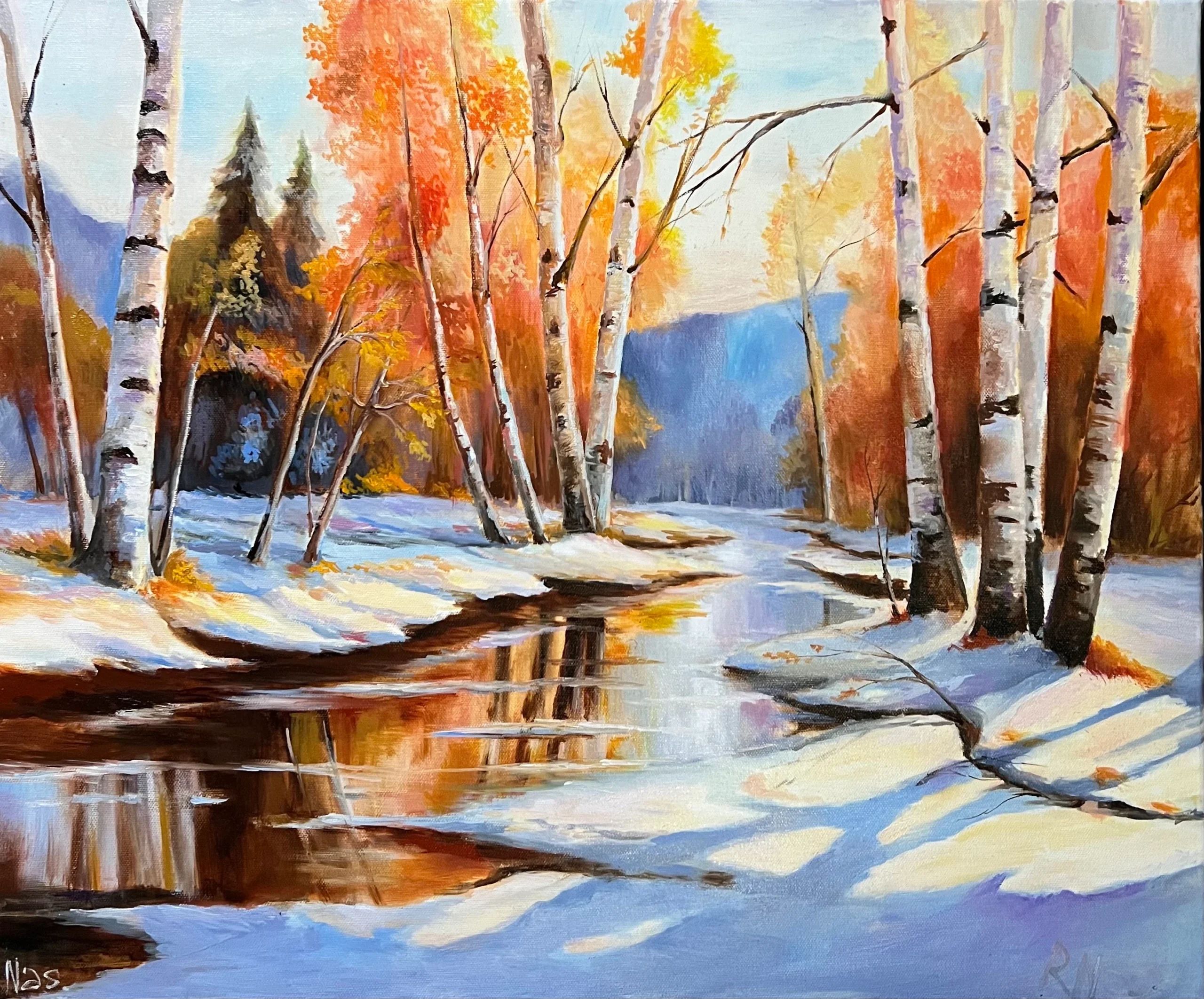 Forest Winter Painting