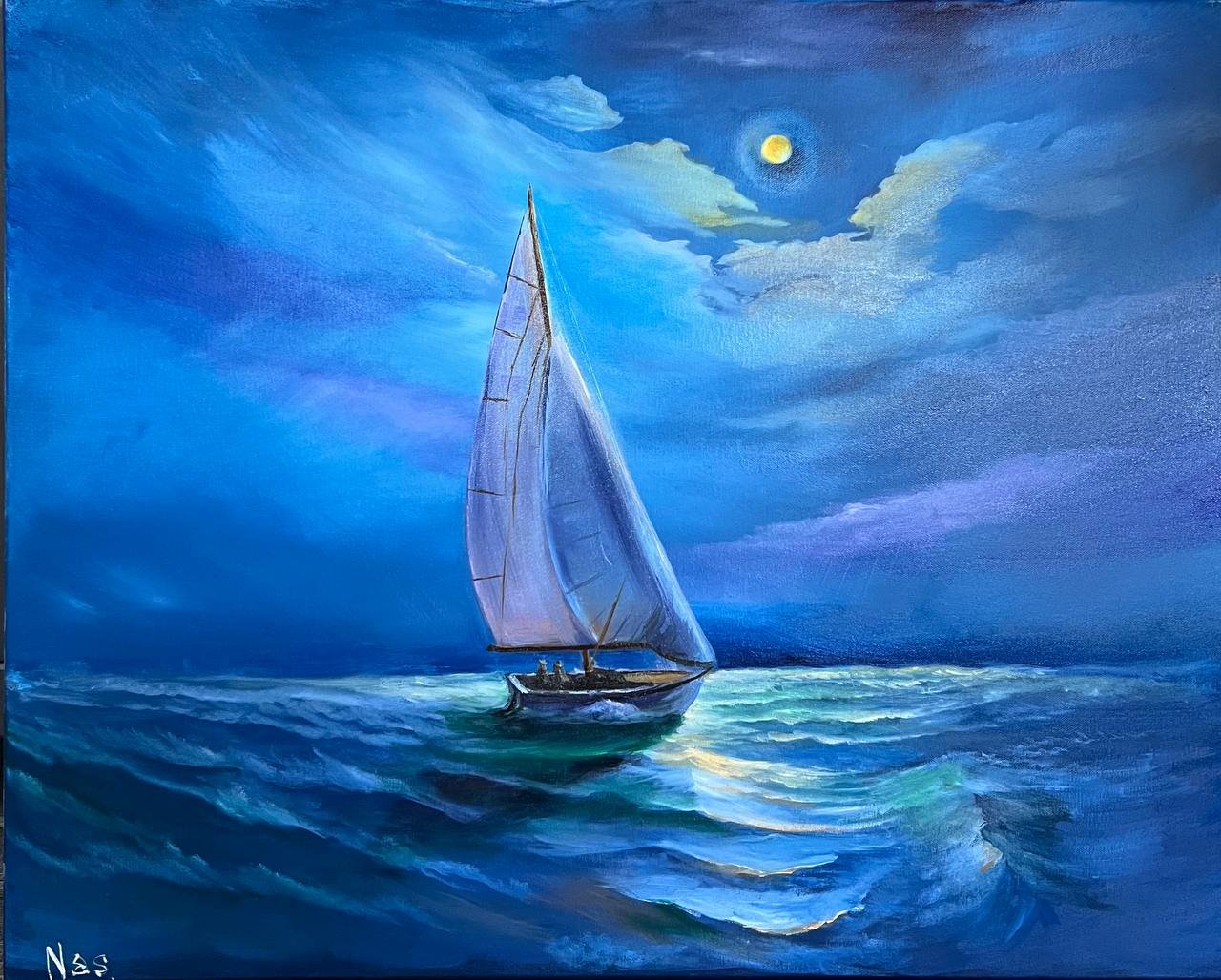 Sailing Painting, Sea Landscape