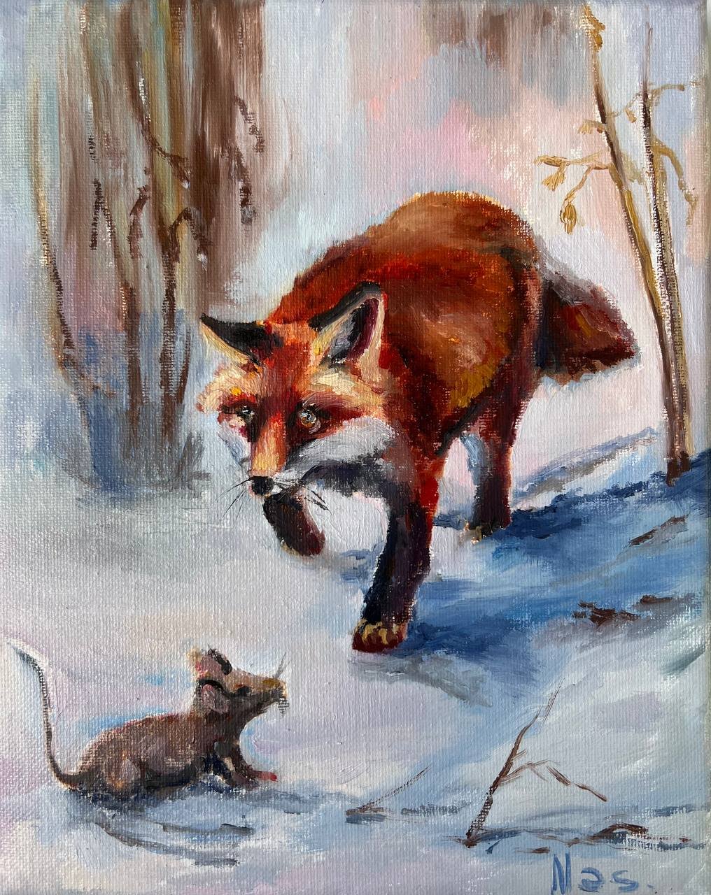 Fox with Mouse