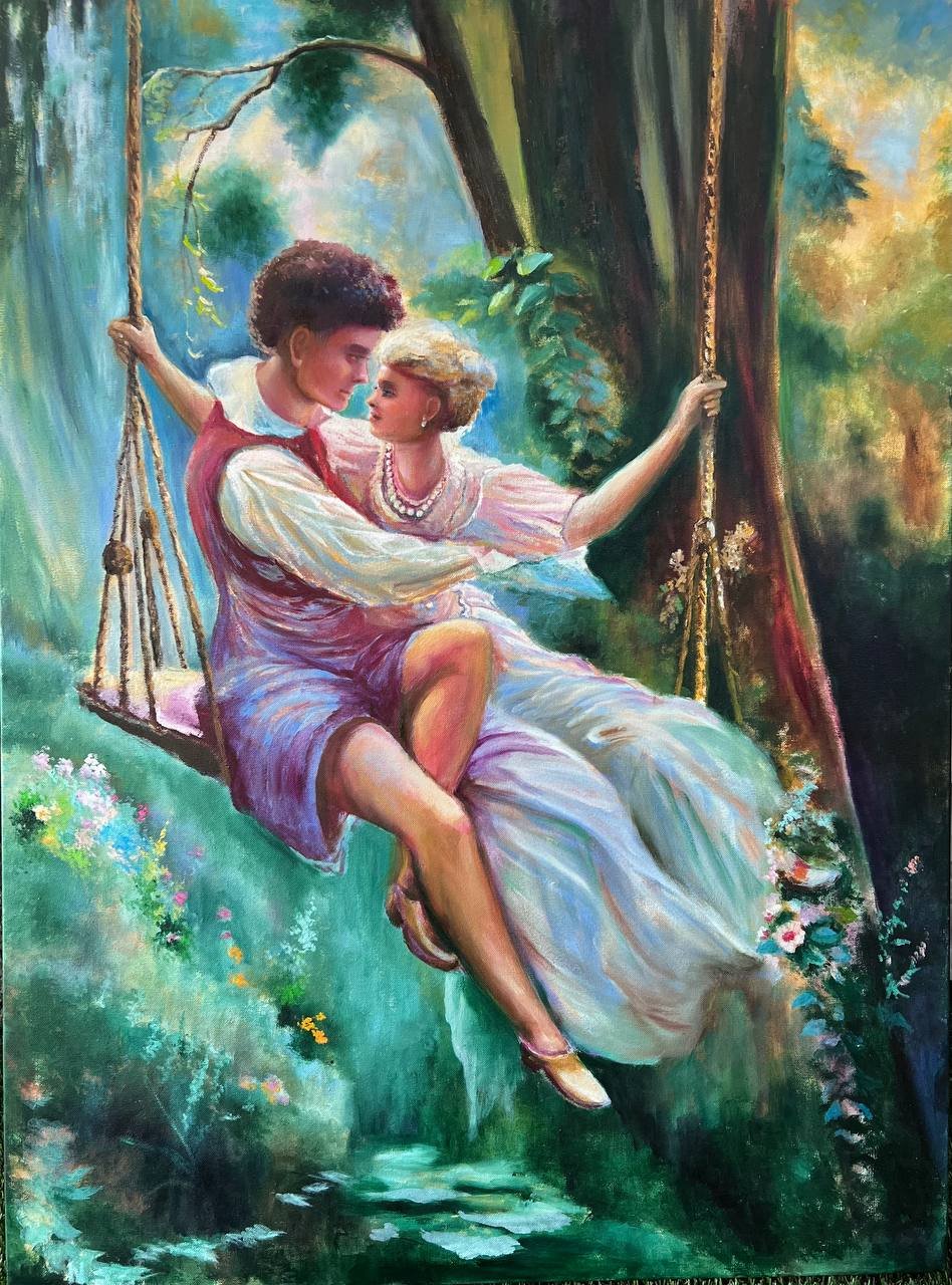 lovers on swings
